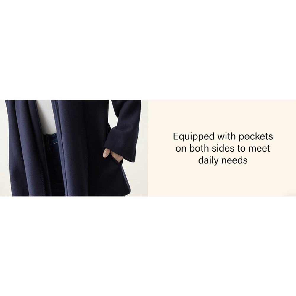 OGL Jacket Size L Navy Blue Oversized Scarf Jacket CashSoft Pockets Coat NEW - Picture 12 of 16
